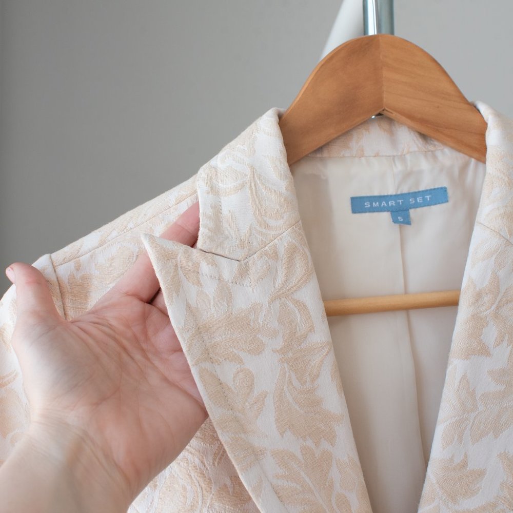 Cream Jacket / Blazer Small - Picture 3 of 12